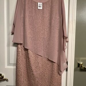 Connected Apparel Pink Asymmetrical Sheath Dress